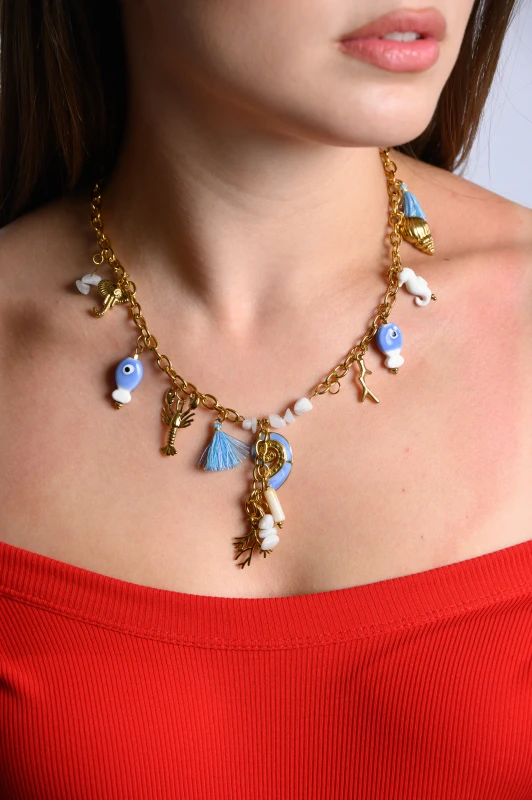 Necklace Stainless Steel Summer Charms