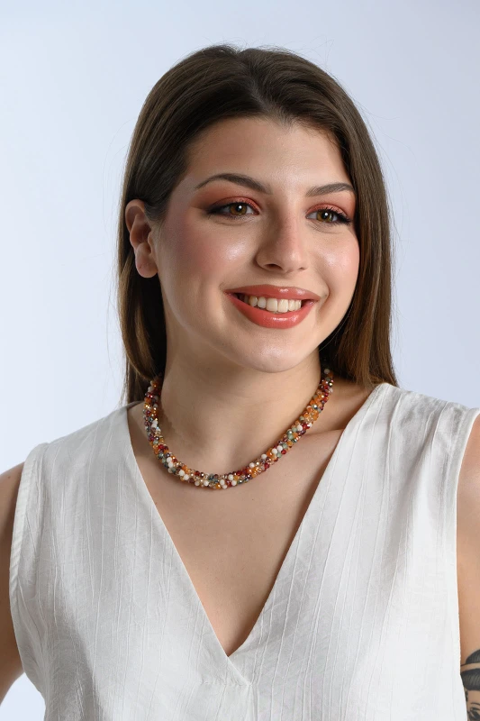 Κολιέ Choker Χάντρες Multicolor