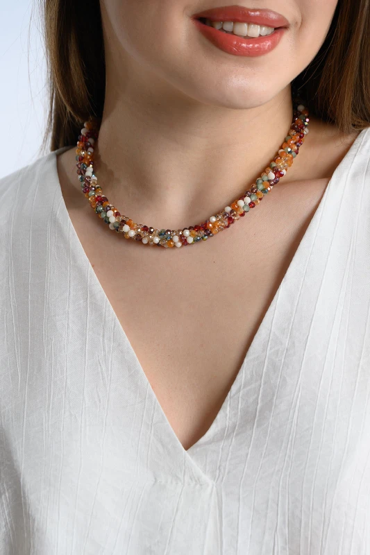 Κολιέ Choker Χάντρες Multicolor