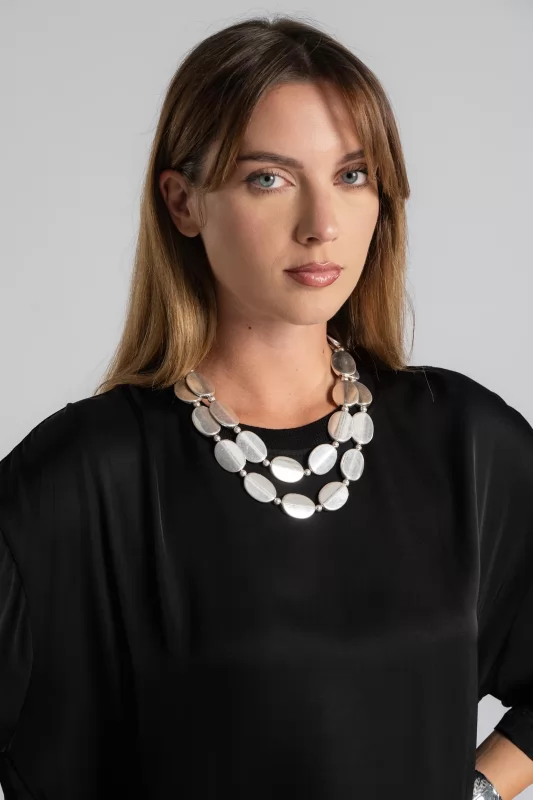 Double Chain Necklace Oval