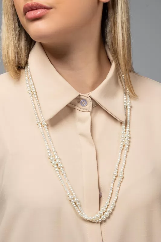 Necklace Double Pearls