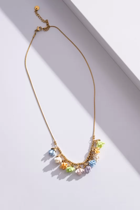 Necklace Flowers Gold