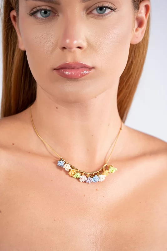 Necklace Flowers Gold