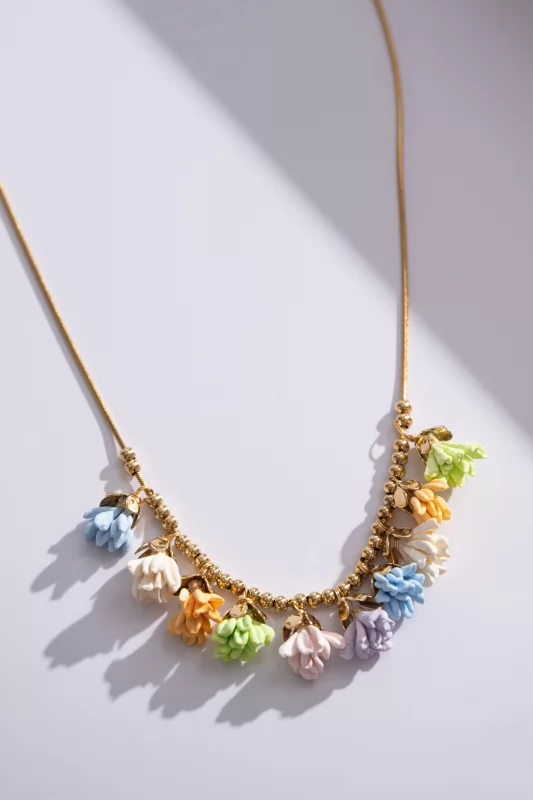 Necklace Flowers Gold