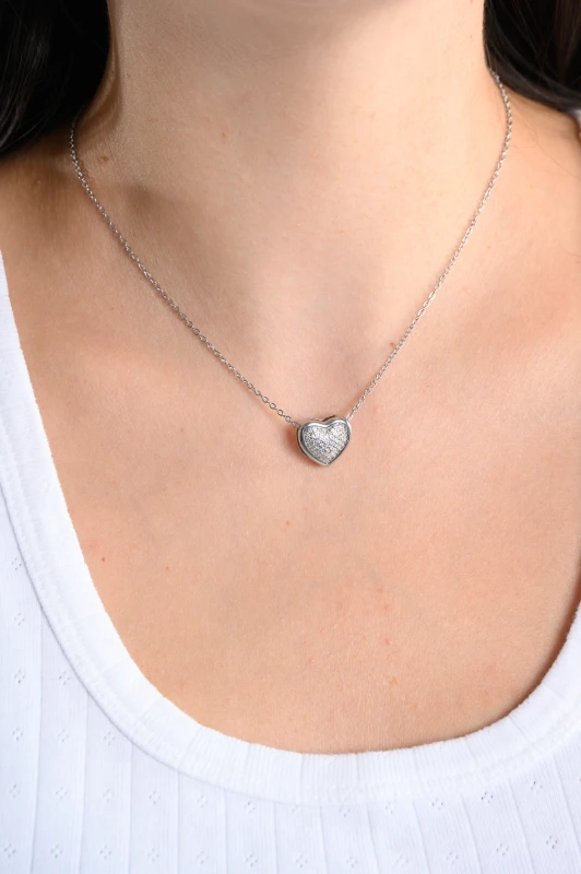 Necklace Heart Strass 
