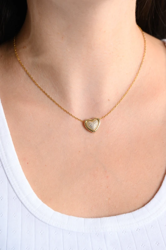 Necklace Heart Strass 