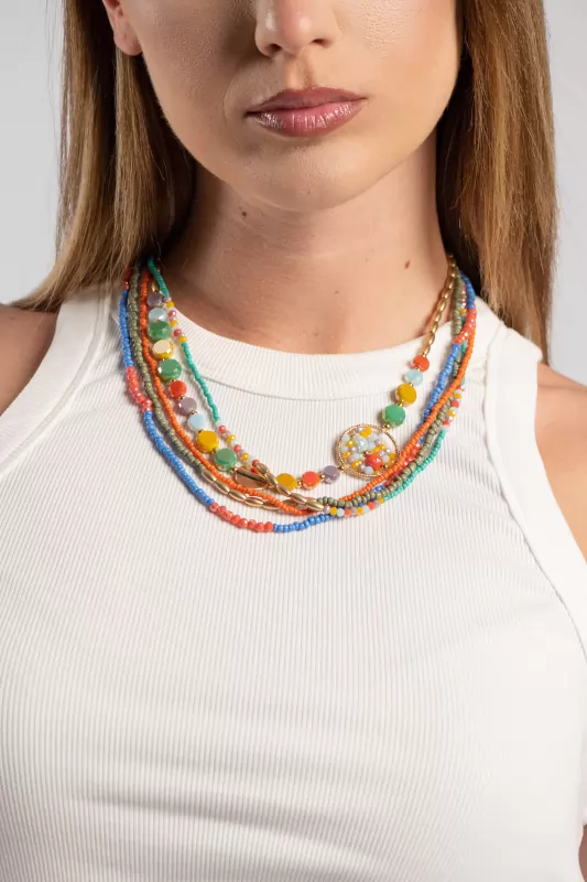 Necklace Layered Zinnia
