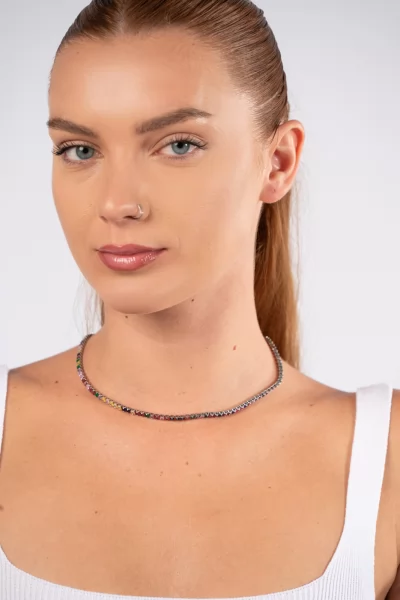Necklace Strass Silver