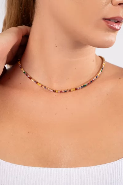 Κολιέ Strass Χρυσό
