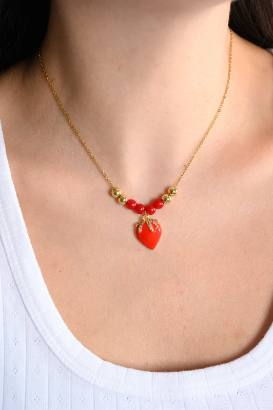 Necklace Strawberry Charm 