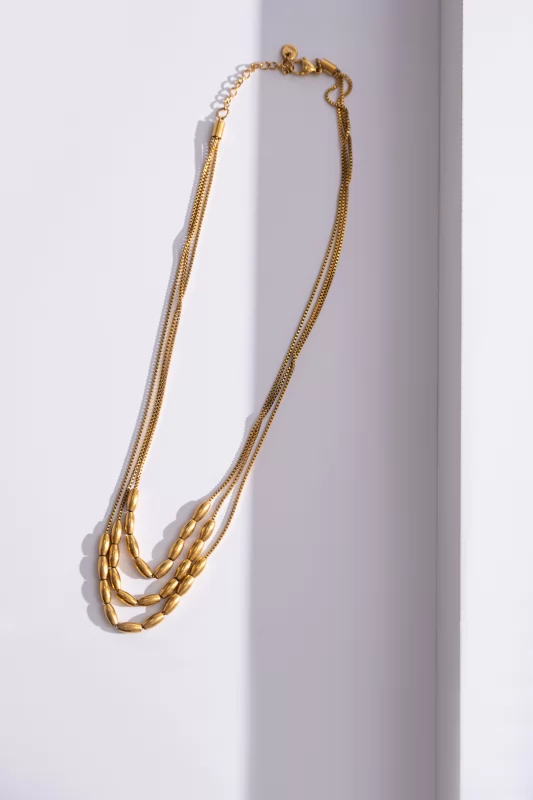Necklace Triple Oval Gold