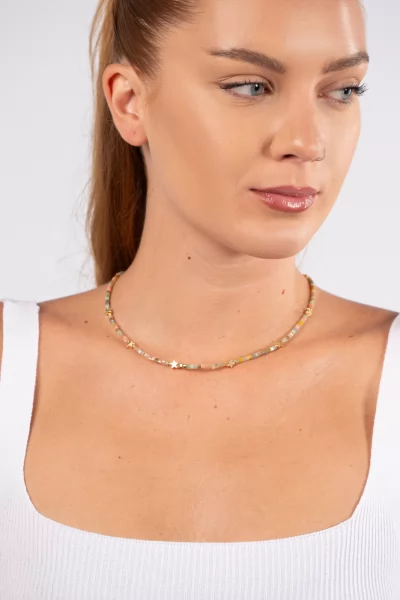 Necklace Beads Multicolour Earth
