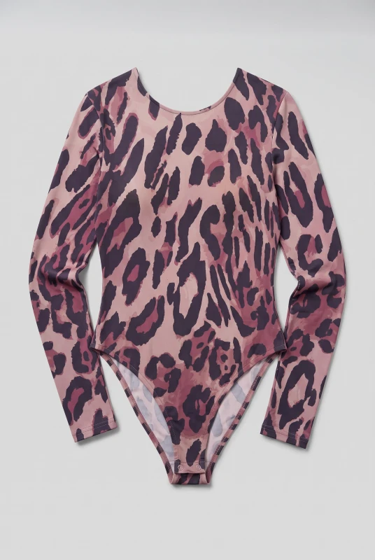 Bodysuit Long-Sleeved Animal Pattern
