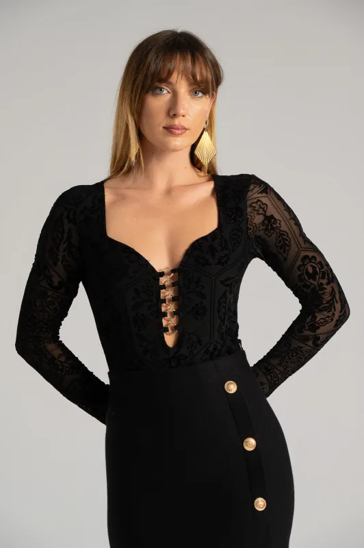 Κορμάκι Μπαρόκ Μεταλλικές Λεπτομέρειες