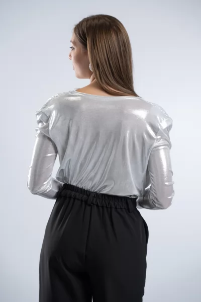 Κορμάκι Ντραπέ Foil Ασημί
