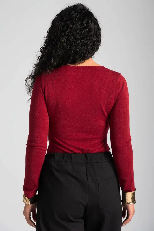 Knitted Lace Neckline Bodysuit