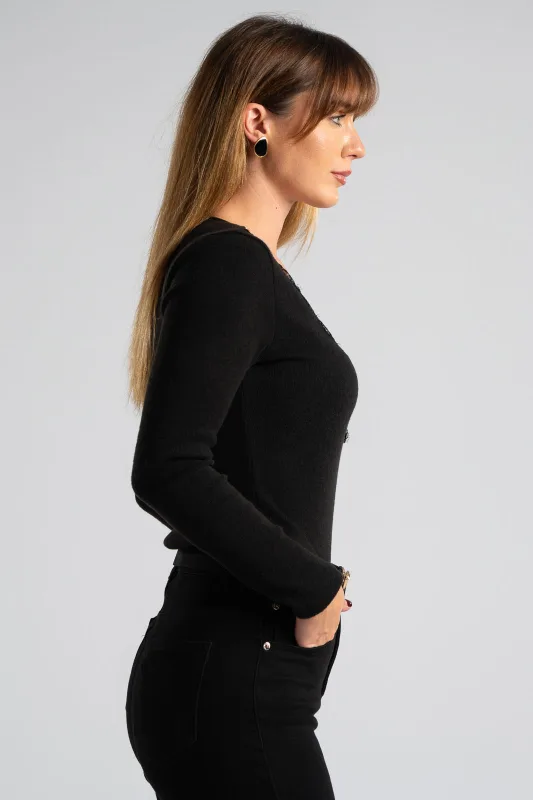 Κορμάκι Πλεκτό Δαντέλα Λαιμόκοψη