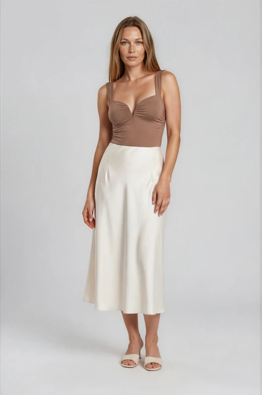 Ruffle Cups Strap Bodysuit 