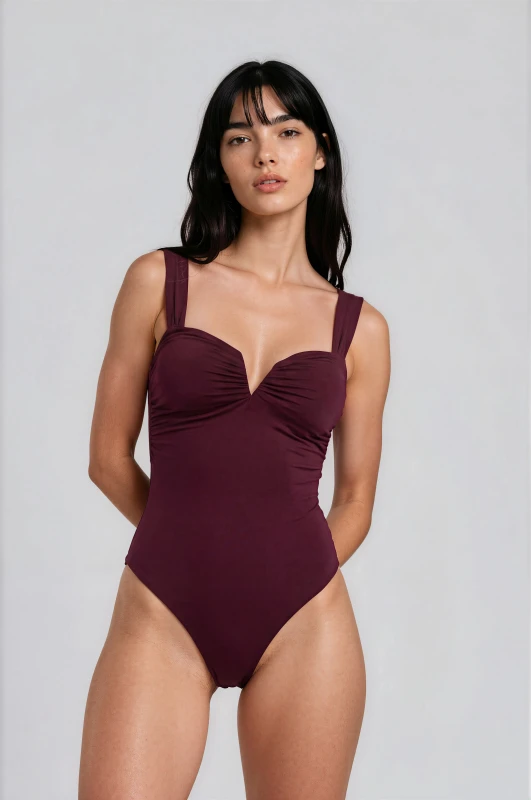 Ruffle Cups Strap Bodysuit 