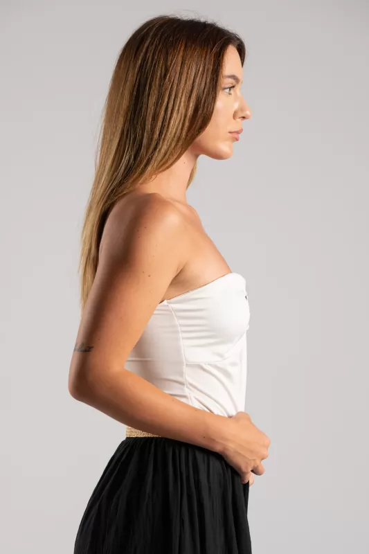Κορμάκι Strapless Μονόχρωμο