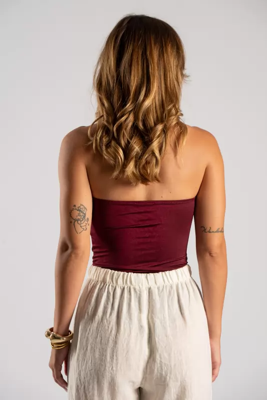 Κορμάκι Strapless Μονόχρωμο