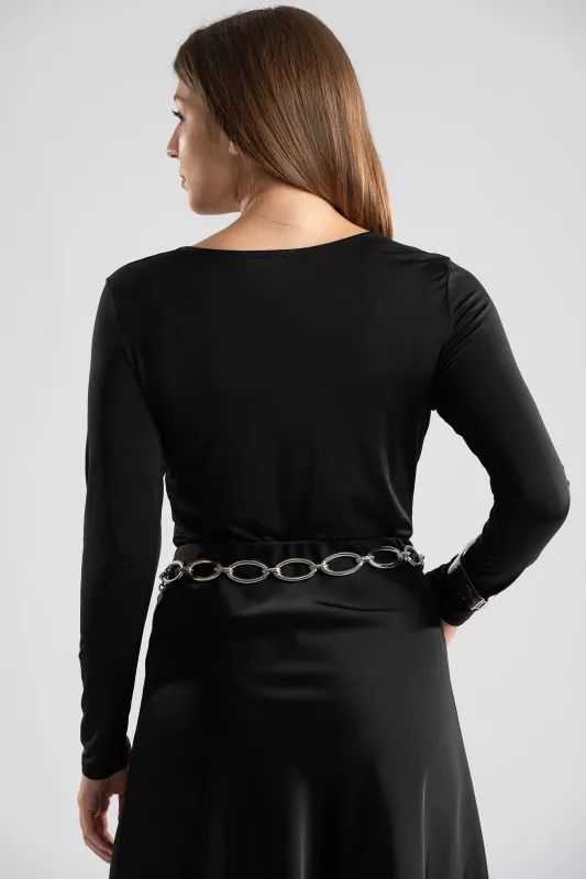 Bodysuit Twist V Neckline 