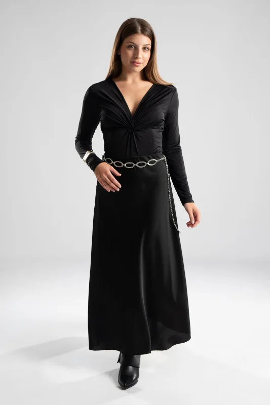 Bodysuit Twist V Neckline 