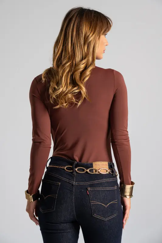 Bodysuit Twist V Neckline 