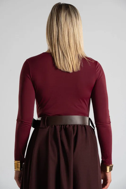 Bodysuit Twist V Neckline 