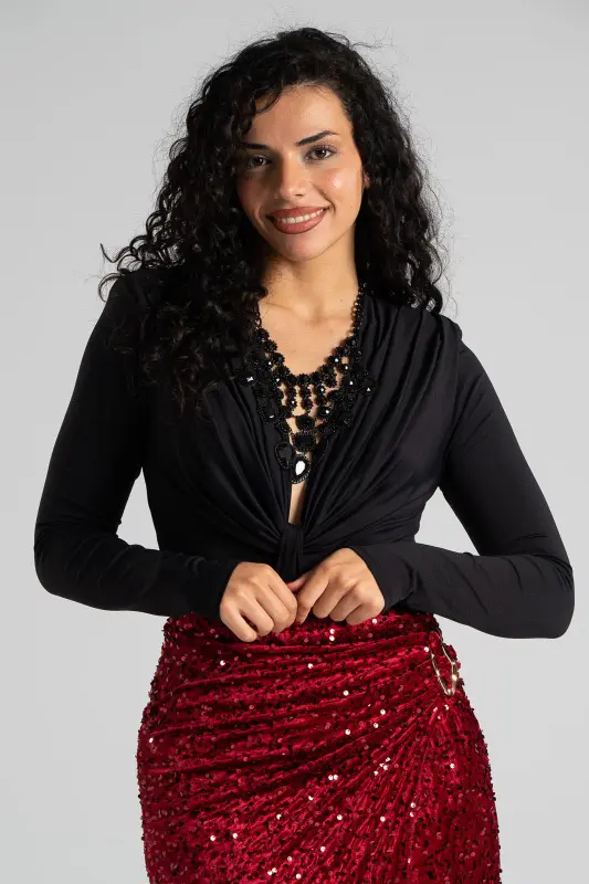 V-neck Bodysuit Ruffles