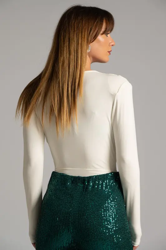 V-neck Bodysuit Ruffles