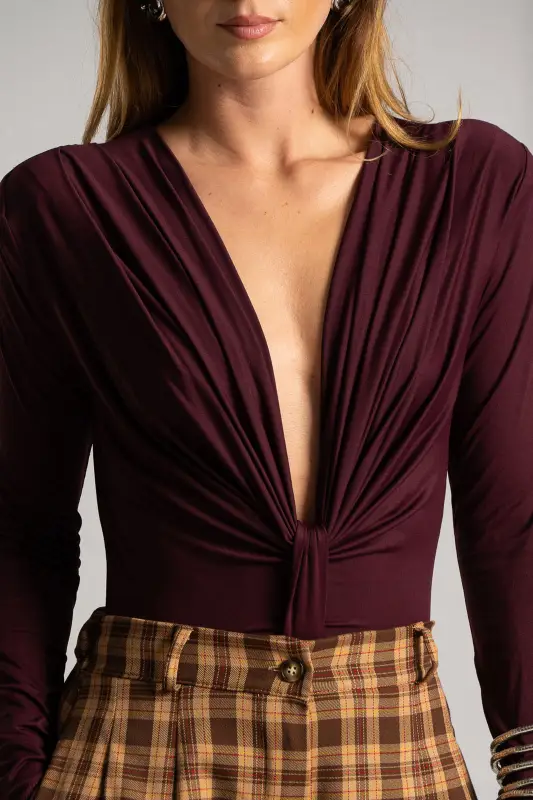 V-neck Bodysuit Ruffles