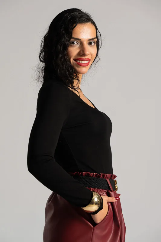 Bodysuit Cotton Round Necklace