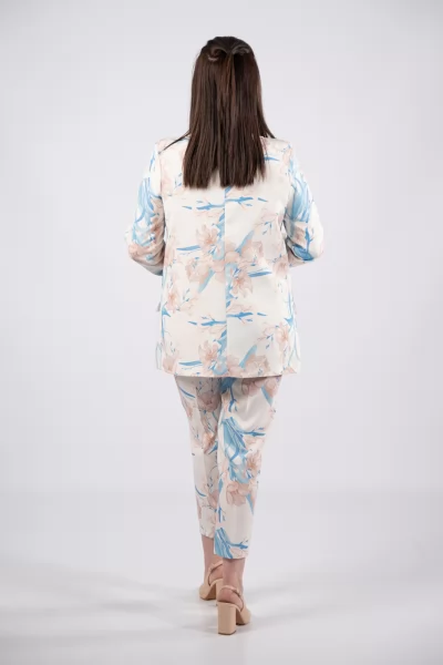 Κοστούμι Floral Γαλάζιο-Λευκό
