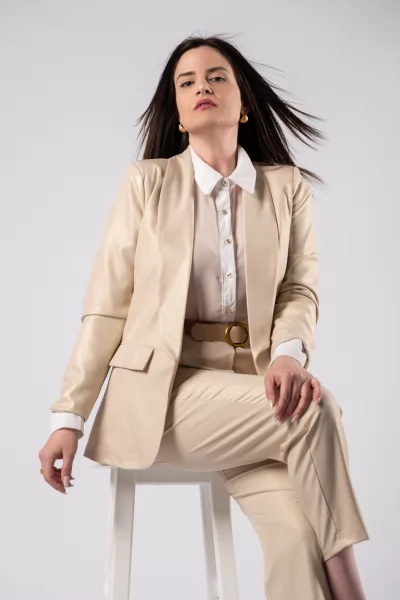 Suit Lurex Cream