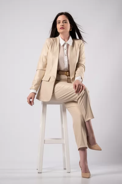 Suit Lurex Cream