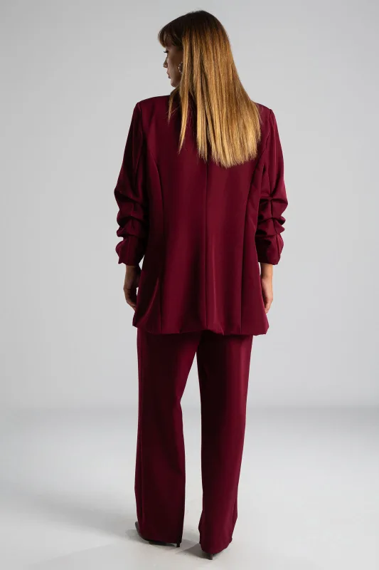 Suit Solid Color Ruffle Sleeve 