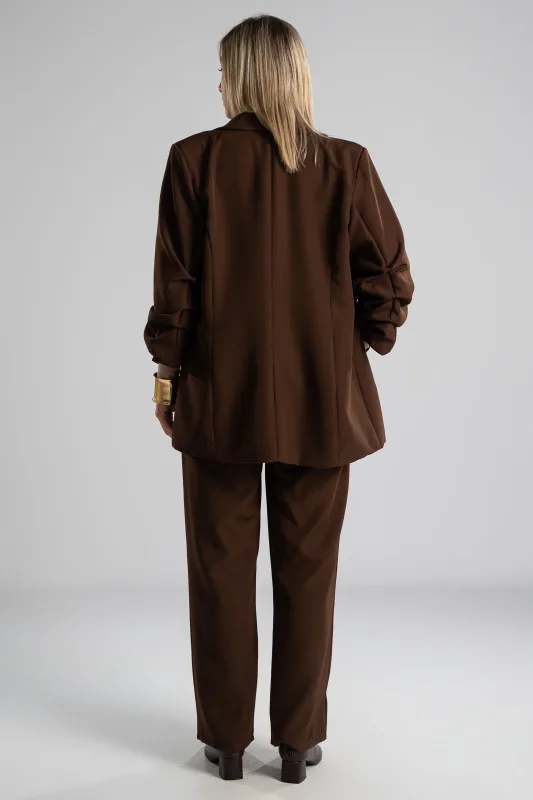 Suit Solid Color Ruffle Sleeve 