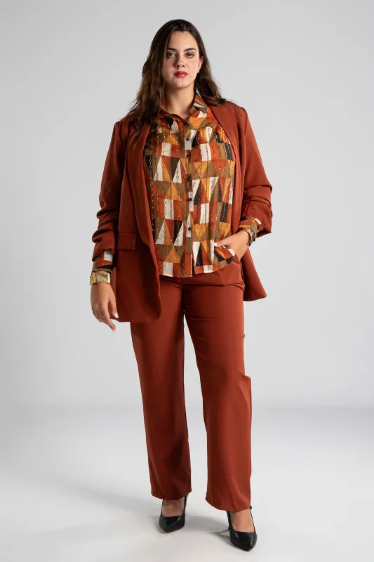Suit Solid Color Ruffle Sleeve 