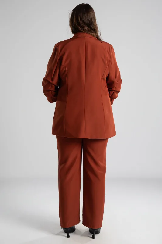 Suit Solid Color Ruffle Sleeve 