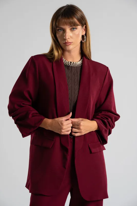 Suit Solid Color Ruffle Sleeve 
