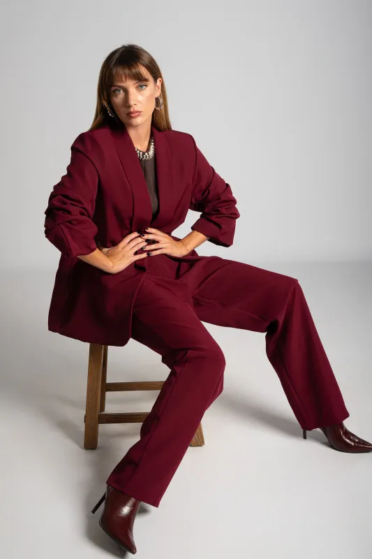 Suit Solid Color Ruffle Sleeve 