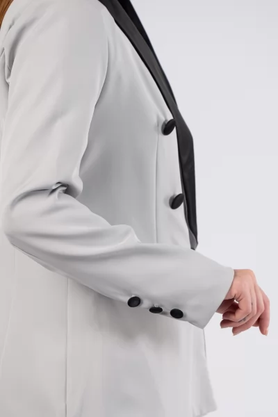 Suit Satin Details Black-Grey