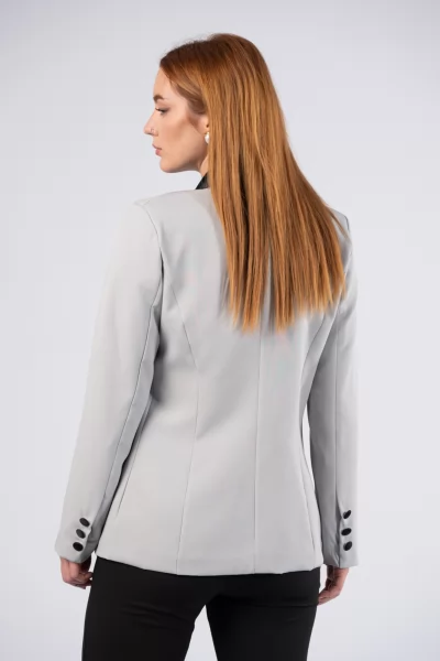 Suit Satin Details Black-Grey
