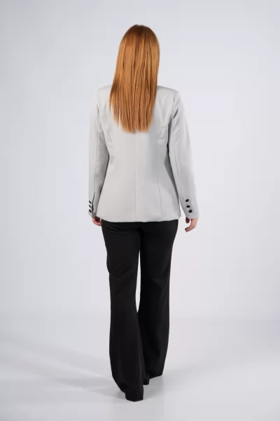 Suit Satin Details Black-Grey