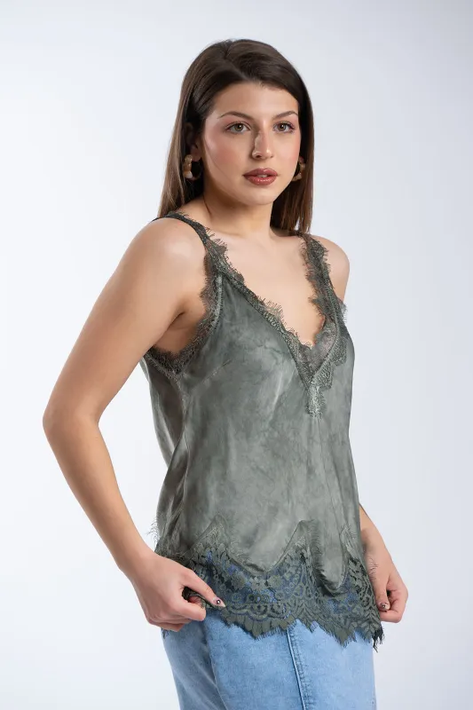 Tie-Dye Lingerie Lace Details 