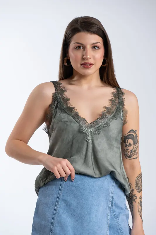 Tie-Dye Lingerie Lace Details 