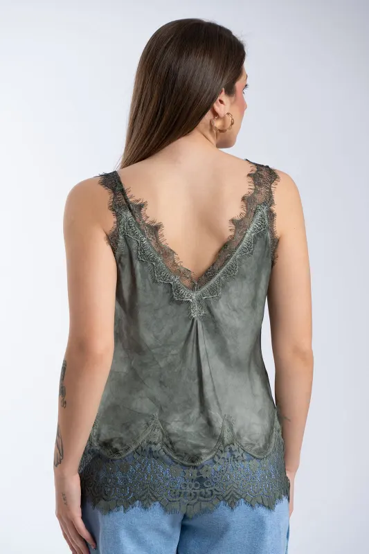Tie-Dye Lingerie Lace Details 