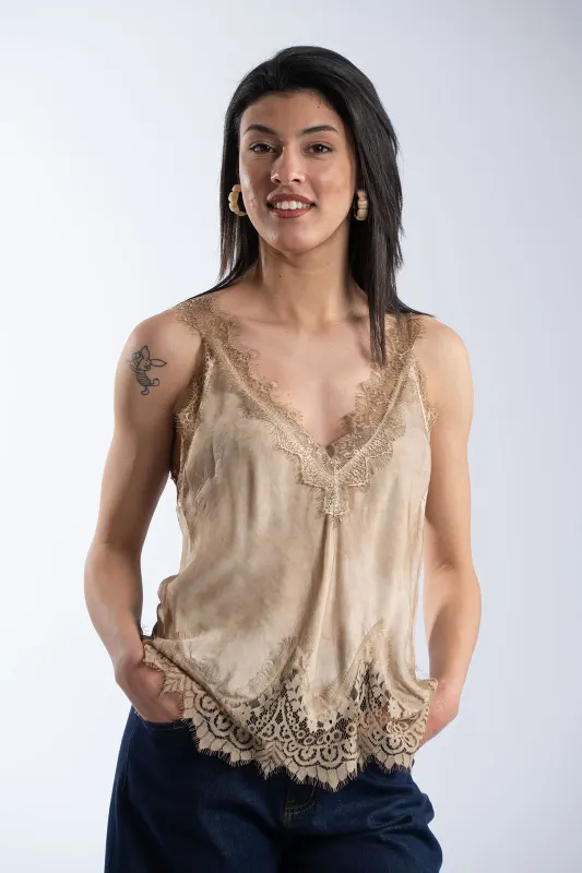Tie-Dye Lingerie Lace Details 