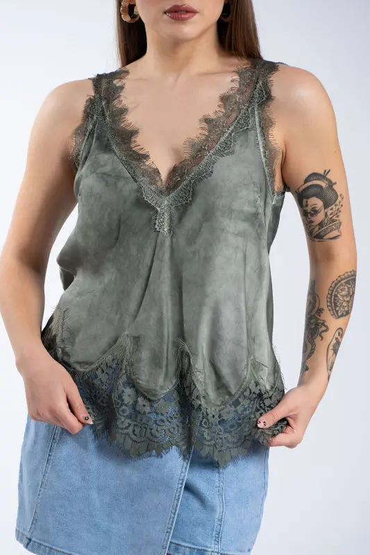 Tie-Dye Lingerie Lace Details 